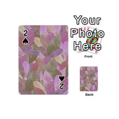 Watercolor Leaves Pattern Playing Cards 54 Designs (mini) by Valentinaart