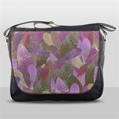 Watercolor Leaves Pattern Messenger Bag by Valentinaart