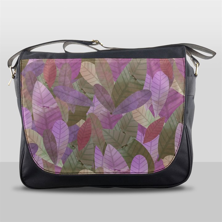 Watercolor leaves pattern Messenger Bag