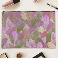 Watercolor Leaves Pattern Cosmetic Bag (xxl)