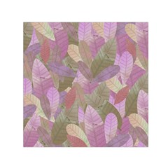 Watercolor Leaves Pattern Small Satin Scarf (square)