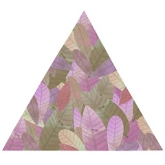 Watercolor Leaves Pattern Wooden Puzzle Triangle by Valentinaart