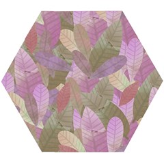 Watercolor Leaves Pattern Wooden Puzzle Hexagon by Valentinaart