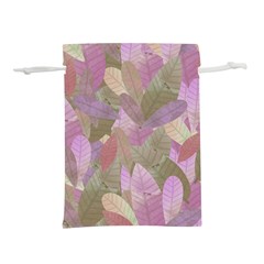 Watercolor Leaves Pattern Lightweight Drawstring Pouch (l) by Valentinaart