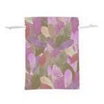 Watercolor leaves pattern Lightweight Drawstring Pouch (L) Front