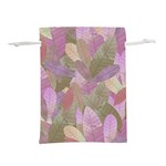 Watercolor leaves pattern Lightweight Drawstring Pouch (L) Back