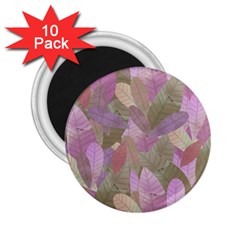 Watercolor Leaves Pattern 2 25  Magnets (10 Pack) 