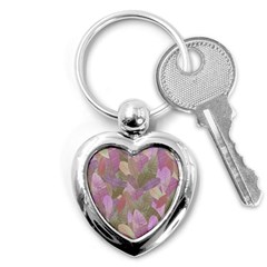 Watercolor Leaves Pattern Key Chain (heart) by Valentinaart