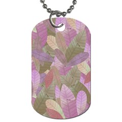 Watercolor Leaves Pattern Dog Tag (two Sides) by Valentinaart