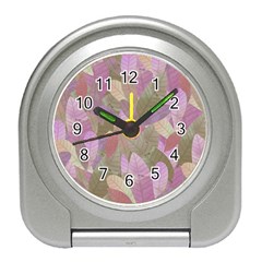 Watercolor Leaves Pattern Travel Alarm Clock