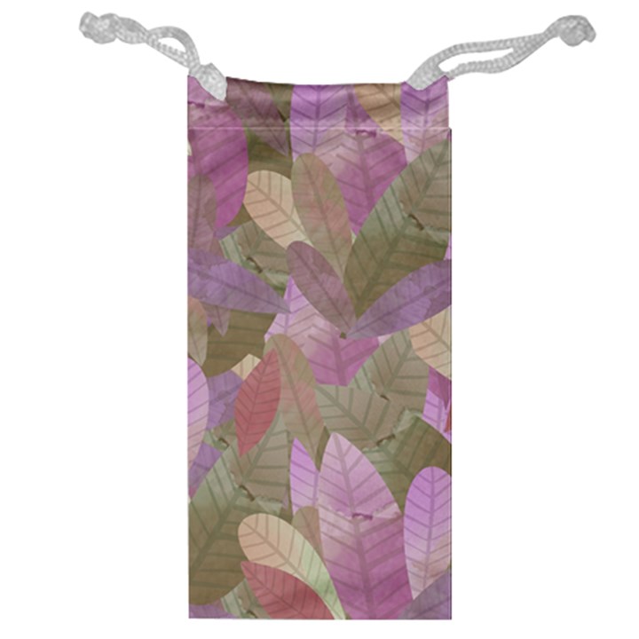 Watercolor leaves pattern Jewelry Bag