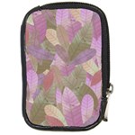 Watercolor leaves pattern Compact Camera Leather Case Front