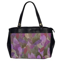 Watercolor Leaves Pattern Oversize Office Handbag by Valentinaart