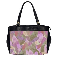 Watercolor Leaves Pattern Oversize Office Handbag (2 Sides)