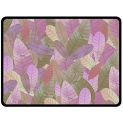 Watercolor Leaves Pattern Fleece Blanket (large)  by Valentinaart