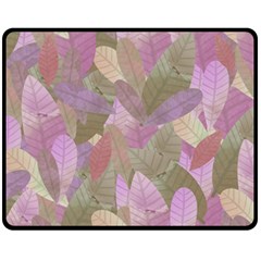 Watercolor Leaves Pattern Fleece Blanket (medium)  by Valentinaart