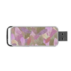 Watercolor Leaves Pattern Portable Usb Flash (one Side)