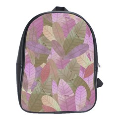 Watercolor Leaves Pattern School Bag (xl)