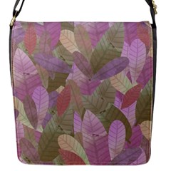 Watercolor Leaves Pattern Flap Closure Messenger Bag (s) by Valentinaart