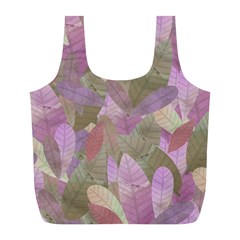 Watercolor Leaves Pattern Full Print Recycle Bag (l) by Valentinaart