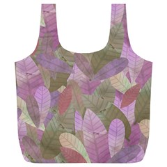 Watercolor Leaves Pattern Full Print Recycle Bag (xl)