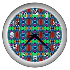 D 7 Wall Clock (silver) by ArtworkByPatrick