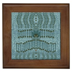 Happy Gold Flowers And Soft Green In Vintage Framed Tile by pepitasart