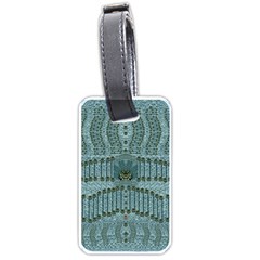 Happy Gold Flowers And Soft Green In Vintage Luggage Tag (one Side) by pepitasart