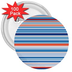 Blue And Coral Stripe 2 3  Buttons (100 Pack)  by dressshop