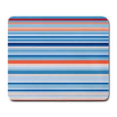 Blue And Coral Stripe 2 Large Mousepads by dressshop