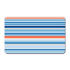 Blue And Coral Stripe 2 Magnet (rectangular) by dressshop