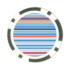 Blue And Coral Stripe 2 Poker Chip Card Guard by dressshop