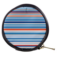 Blue And Coral Stripe 2 Mini Makeup Bag by dressshop