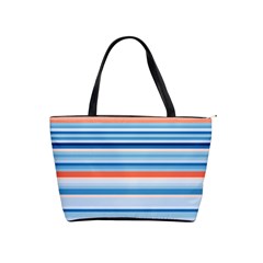 Blue And Coral Stripe 2 Classic Shoulder Handbag by dressshop