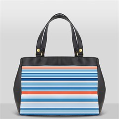 Blue And Coral Stripe 2 Oversize Office Handbag by dressshop