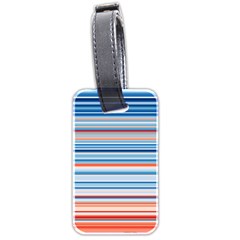 Blue And Coral Stripe 2 Luggage Tag (two Sides) by dressshop