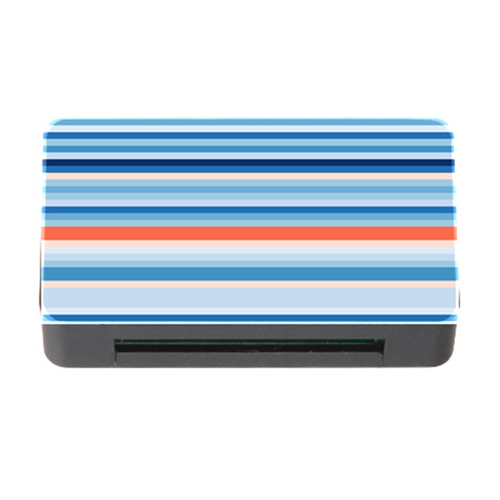 Blue And Coral Stripe 2 Memory Card Reader with CF