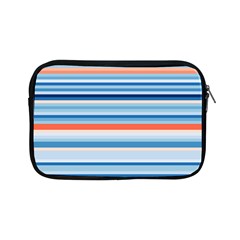 Blue And Coral Stripe 2 Apple Ipad Mini Zipper Cases by dressshop