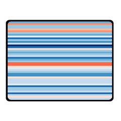 Blue And Coral Stripe 2 Double Sided Fleece Blanket (small)  by dressshop