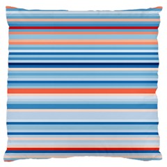 Blue And Coral Stripe 2 Standard Flano Cushion Case (one Side) by dressshop