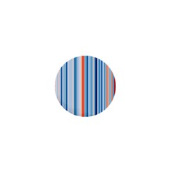 Blue And Coral Stripe 1 1  Mini Magnets by dressshop