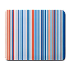 Blue And Coral Stripe 1 Large Mousepads by dressshop