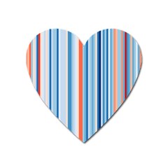 Blue And Coral Stripe 1 Heart Magnet by dressshop