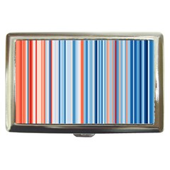 Blue And Coral Stripe 1 Cigarette Money Case by dressshop