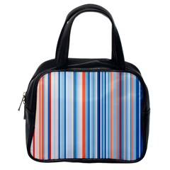 Blue And Coral Stripe 1 Classic Handbag (one Side) by dressshop