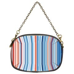 Blue And Coral Stripe 1 Chain Purse (two Sides) by dressshop