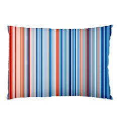 Blue And Coral Stripe 1 Pillow Case by dressshop