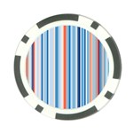 Blue And Coral Stripe 1 Poker Chip Card Guard (10 pack) Back