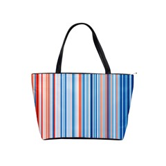 Blue And Coral Stripe 1 Classic Shoulder Handbag by dressshop