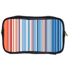 Blue And Coral Stripe 1 Toiletries Bag (two Sides) by dressshop